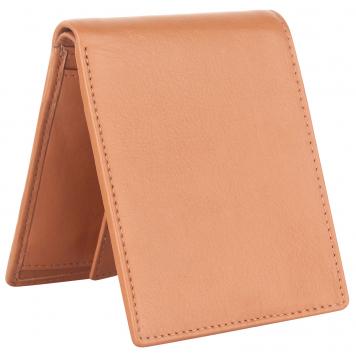 Men Brown Pure Leather RFID Wallet 4 Card Slot 2 Note C...