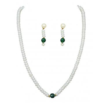 Emerald Drop Freshwater Pearl Necklace Set For Women by...