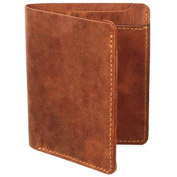 Men Brown Pure Leather RFID Wallet 6 Card Slot 1 Note C...