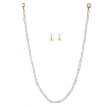 Eternal Twisted Freshwater Rice Pearl Necklace Set (Ova...