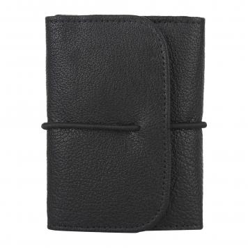 Men Black Genuine Leather RFID Card Holder 5 Card Slot ...