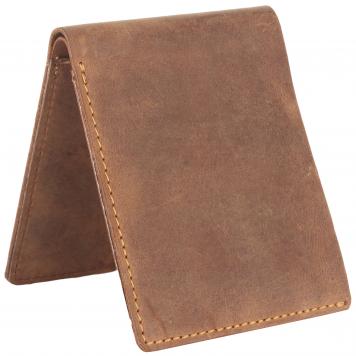 Men Brown Original Leather RFID Wallet 6 Card Slot 1 No...