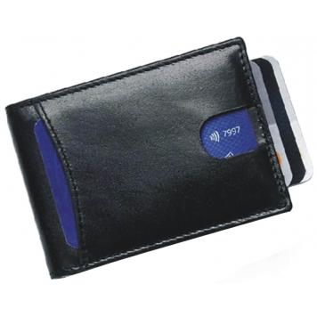 Men Black Original Leather RFID Money Clip 7 Card Slot ...