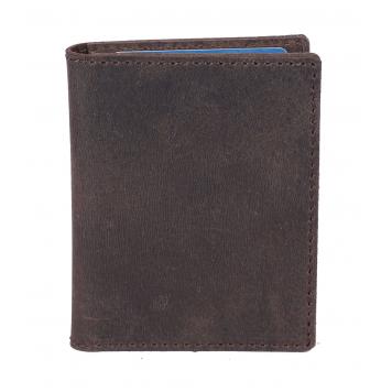 Men Brown Pure Leather RFID Card Holder 4 Card Slot 0 N...