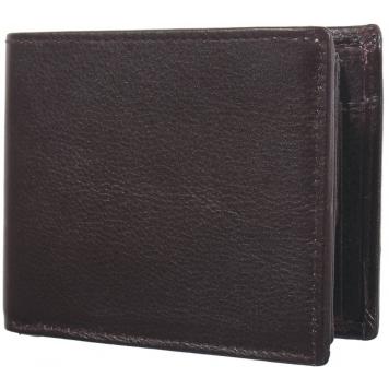 Men Brown Original Leather RFID Wallet 7 Card Slot 2 No...