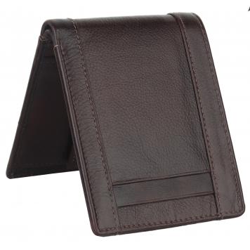 Men Brown Genuine Leather RFID Wallet 6 Card Slot 2 Not...