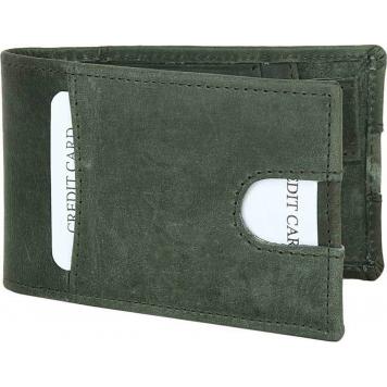 Men Green Original Leather RFID Money Clip 6 Card Slot ...