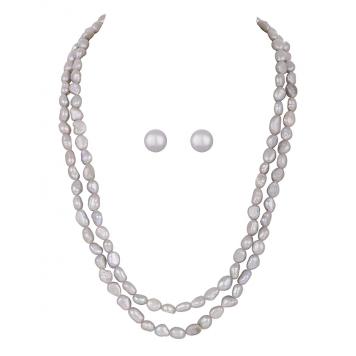 Nature Pure Freshwater Barook Pearl Two Lines Necklace ...