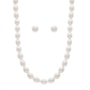 Stylish & Trendy Oval Shape Freshwater Pearl Neckla...