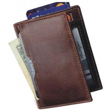 Men Brown Pure Leather RFID Card Holder 7 Card Slot 1 N...