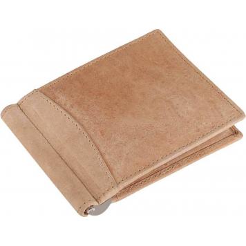 Men Brown Genuine Leather RFID Money Clip 6 Card Slot 0...