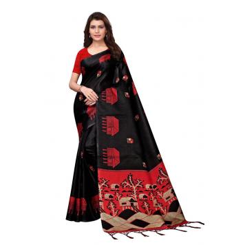 Premium Kalamkari Khadi Fashionable Sarees (Multi) By A...