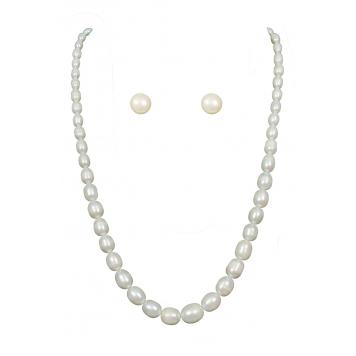 Marvelous Freshwater Oval Pearl Necklace Single String ...