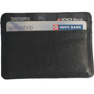 Men Black Original Leather RFID Card Holder 5 Card Slot...