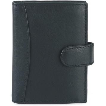 Men Black Pure Leather RFID Card Holder 20 Card Slot 0 ...