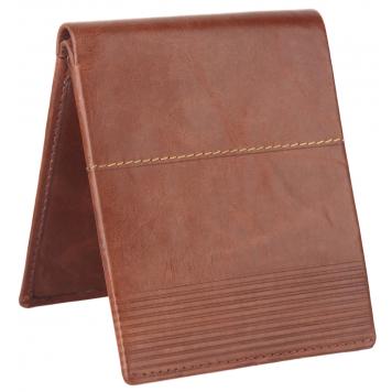 Men Brown Genuine Leather RFID Wallet 5 Card Slot 2 Not...