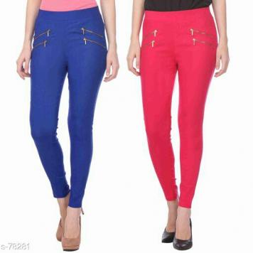 Super Fine Quality Cotton Jeggings Combo by Asli Fashio...