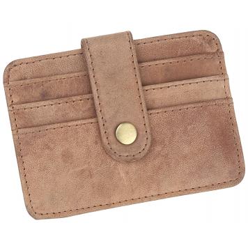 Men Brown Genuine Leather RFID Card Holder 6 Card Slot ...