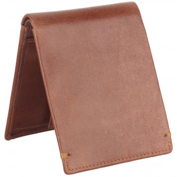 Men Brown Pure Leather RFID Wallet 3 Card Slot 2 Note C...