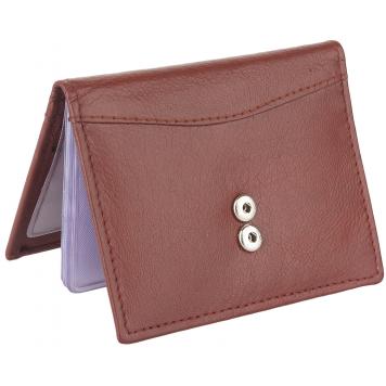 Men Brown Original Leather RFID Card Holder 20 Card Slo...