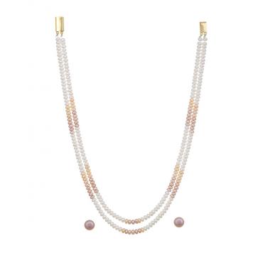 Gorgeous Freshwater Button Pearl Necklace 2 String for ...