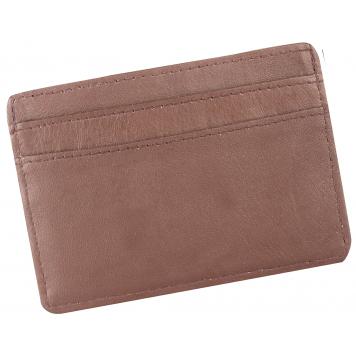 Men Brown Pure Leather RFID Card Holder 5 Card Slot 1 N...